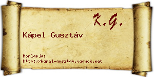 Kápel Gusztáv névjegykártya