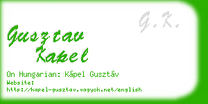 gusztav kapel business card